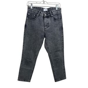 AMI Alexandre Mattiussi Cropped Straight Jeans Gray Wash Button Fly Size 28 EUC